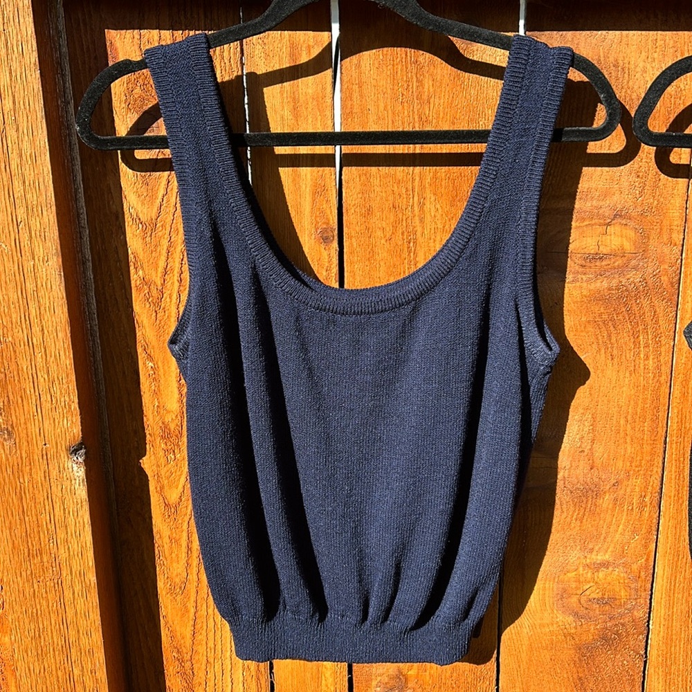 EUC St. John Knit Navy Tank. M. Vintage